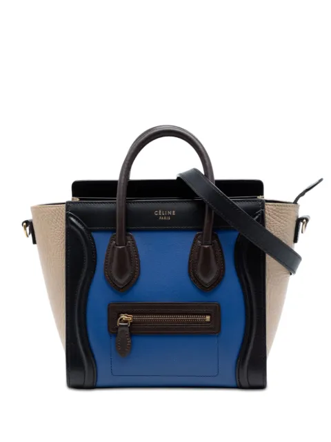 Celine Pre-Owned 2015 Nano Tricolor Leather Luggage Tote satchel Black WUUIASBGIK51EXUG