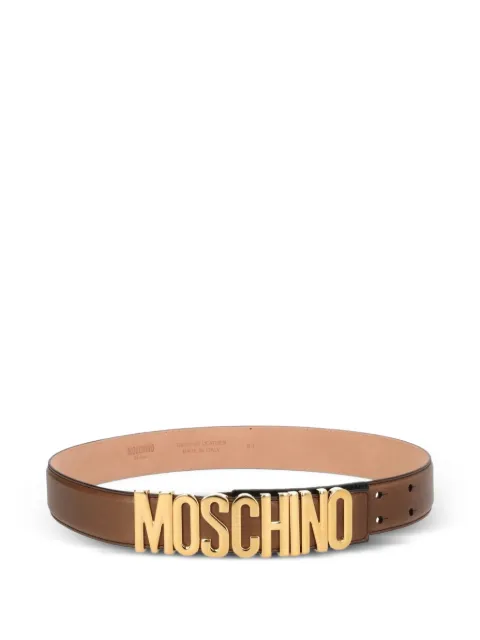 Moschino logo-lettering leather belt Brown MC6000PP1OOD930A