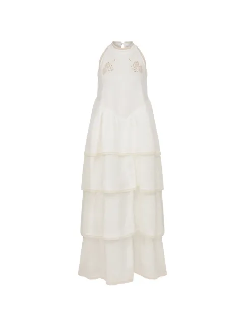 LUG VON SIGA Hermess tiered lace-trim dress White LVSSS2026101