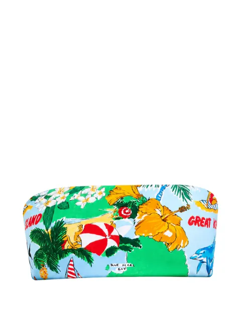 Seafolly Viva Vacation tropical-print bandeau bikini top Blue 31448302