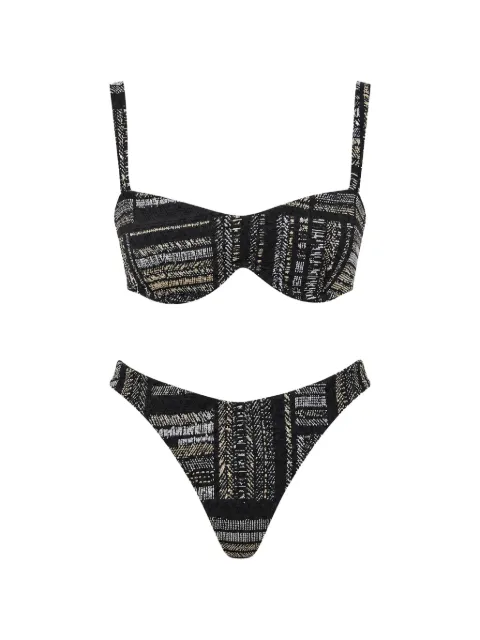 Devon Windsor patterned bikini Black RE26592B