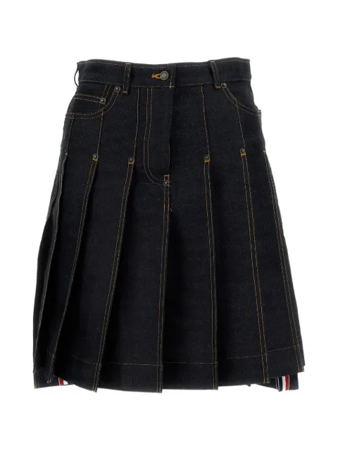 Thom Browne pleated asymmetric-hem mini skirt Blue FGCA49AF1249