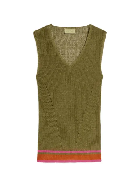MOMONÌ ribbed-knit Ella tank top Green 261MMOKN01626170MO