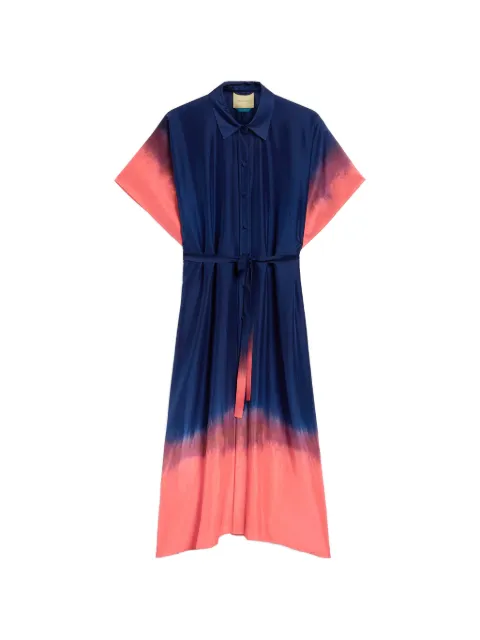 MOMONÌ Loma tie-dyed shirt midi dress Blue 261MMODR03226110MO