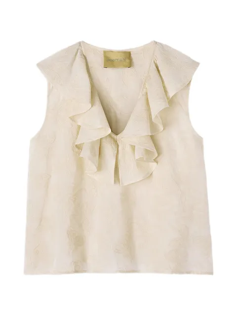 MOMONÌ embroidered ruffled top White 261MMOTO00626123MO
