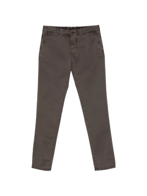 Incotex belt-loops tapered-leg trousers Brown 18S1009664C
