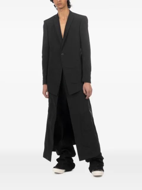 Julius layered tailored single-breasted coat Black 937JAM1S