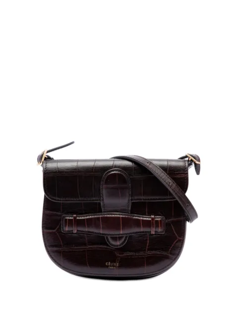 Celine Pre-Owned 2018 Mini Embossed Calfskin Symmetrical crossbody bag Brown P26AHNZPTR3AZEI0