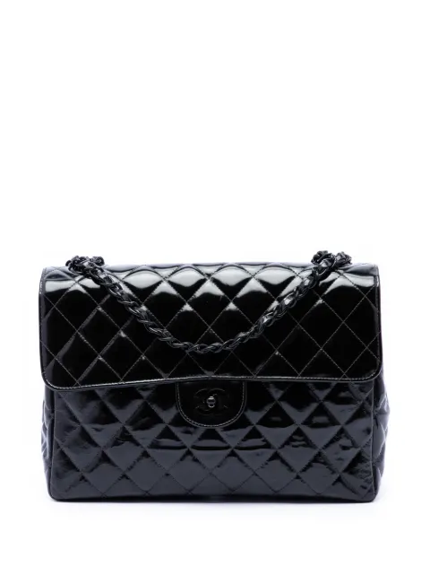 CHANEL Pre-Owned 1996-1997 Jumbo Classic Patent Single Flap shoulder bag Black SD0Z6GGQTNF6KOH5