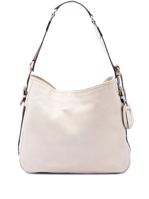 Gucci Pre-Owned 2016-2026 Medium Pebbled Calfskin Web Heritage shoulder bag White SADF6POG39FJDJO6