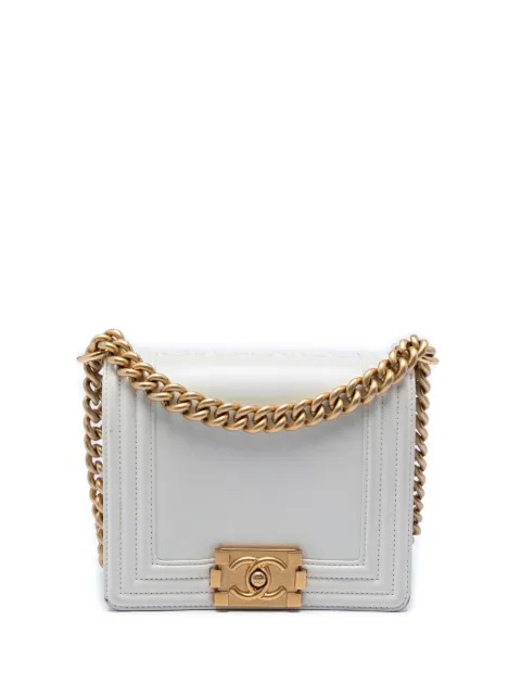 CHANEL Pre-Owned 2021-2026 Square Calfskin Boy Reverso Flap crossbody bag White S5DX0YFS4Y5UC0FX