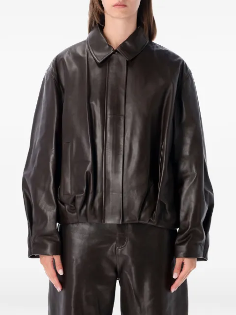 Arma Melis elasticated leather jacket Brown MELIS