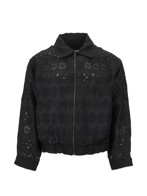 Cmmn Swdn Ares sheer lace-patterned jacket Black M26W2009