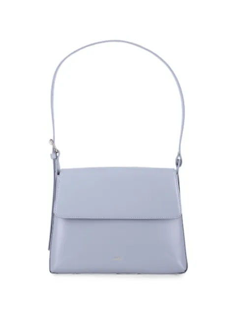 A.P.C. Virginie logo-print leather tote bag Blue PXBRUF61924