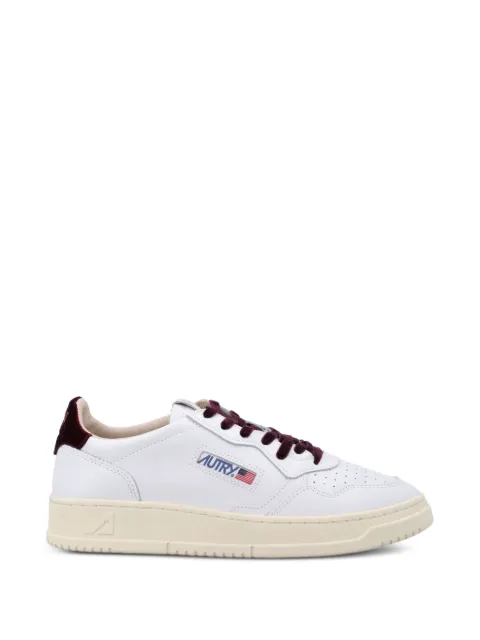 Autry Medalist velvet-trim sneakers White AULWVZ01