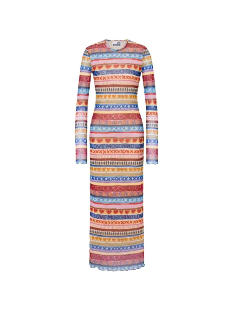 Love Moschino printed mesh dress Red A04368243