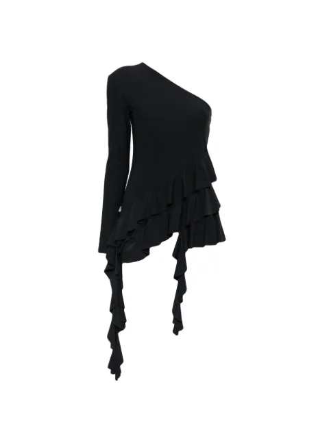Love Moschino one-shoulder ruffled top Black K1V12118230