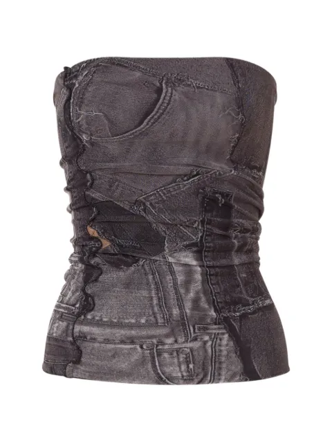 Love Moschino printed mesh top Grey A08038239