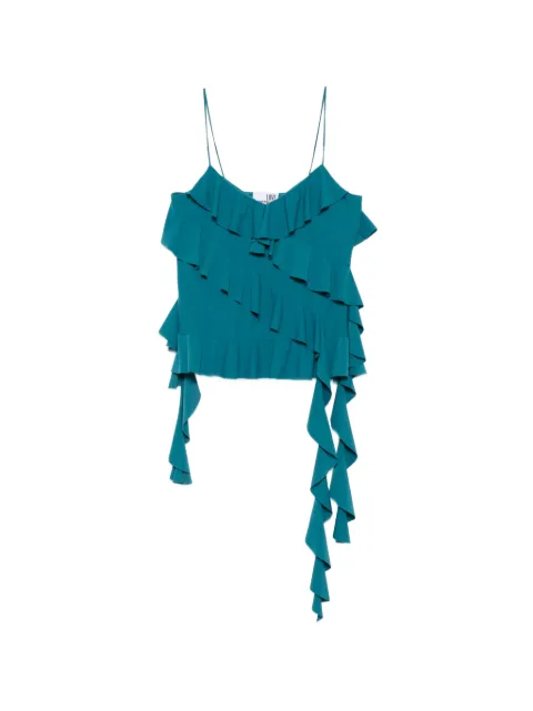 Love Moschino ruffled spaghetti-strap top Blue K1V08018230