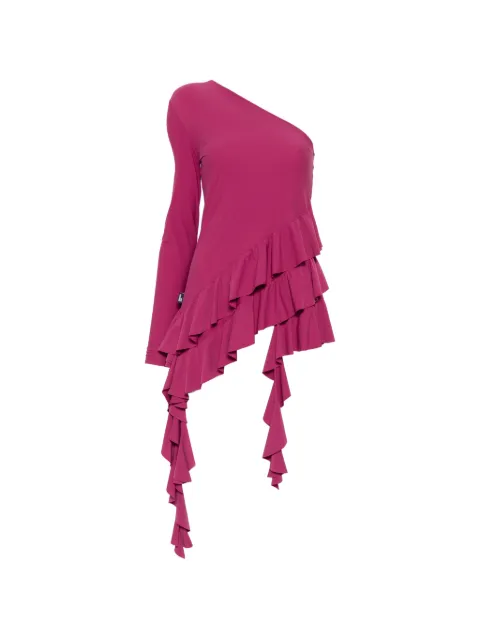 Love Moschino one-shoulder ruffled top Purple K1V12118230
