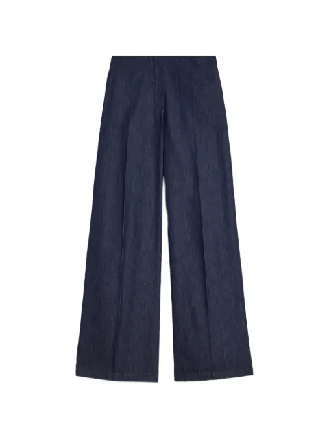 Jil Sander Chambray straight-leg trousers Blue J02KA0411J45348