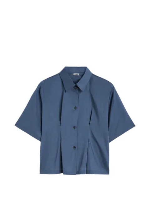 Jil Sander pleated-waist muslin shirt Blue J02DL0295J45368