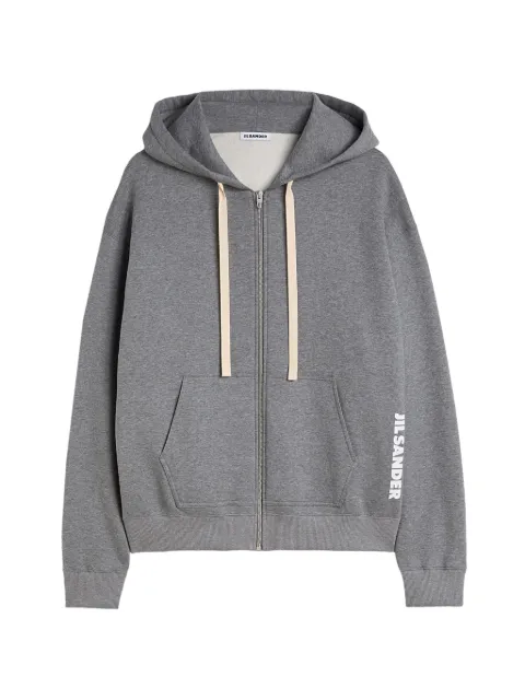 Jil Sander logo-print zip-up hoodie Grey J22HG0118J20133