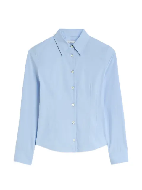 Jil Sander fitted cotton-poplin shirt Blue J02DL0317J45342