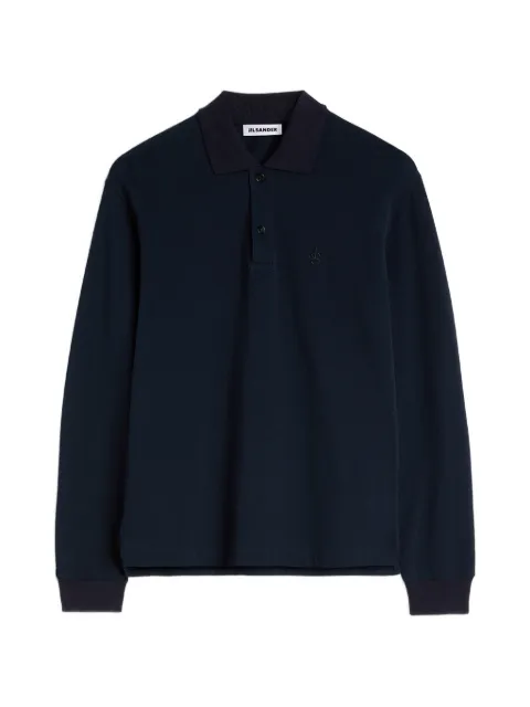 Jil Sander monogram-embroidered polo shirt Blue J22GL0141J20374