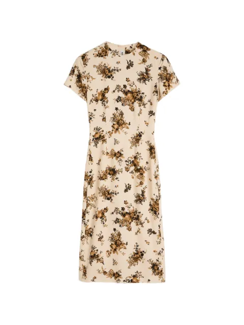 Jil Sander floral-print midi dress Neutrals J02CT0619J70247