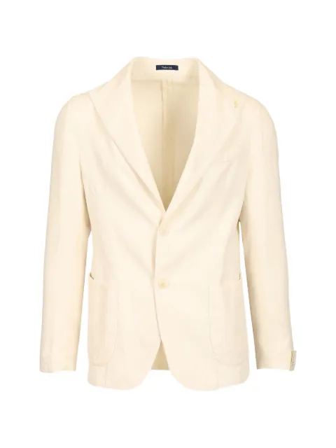 Guarinucci slub-texture notched-lapels blazer Neutrals PIAZZASANLUIGI