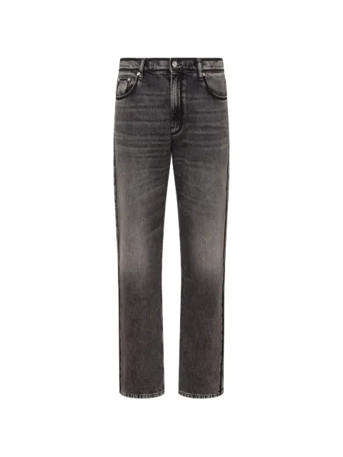 Love Moschino faded-effect logo-patch jeans Grey V03358224