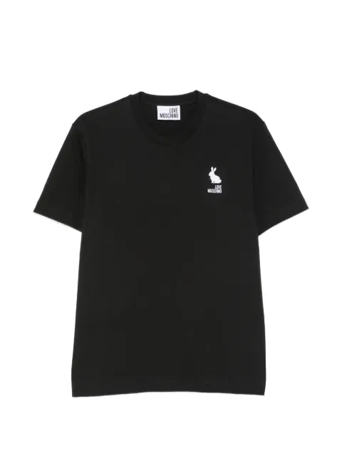 Love Moschino embroidered-logo short-sleeve T-shirt Black J07248235