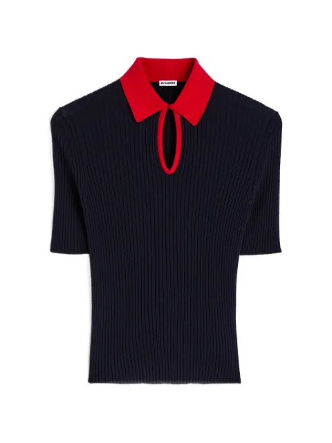 Jil Sander ribbed lightweight wool sweater Blue J02GL0117J14877