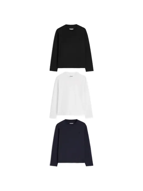 Jil Sander monogram-embroidered long-sleeve T-shirt Black J02GC0162JTN254