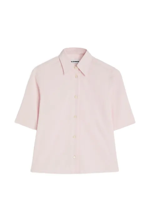 Jil Sander logo-embroidered poplin shirt Pink J02DL0312J45342
