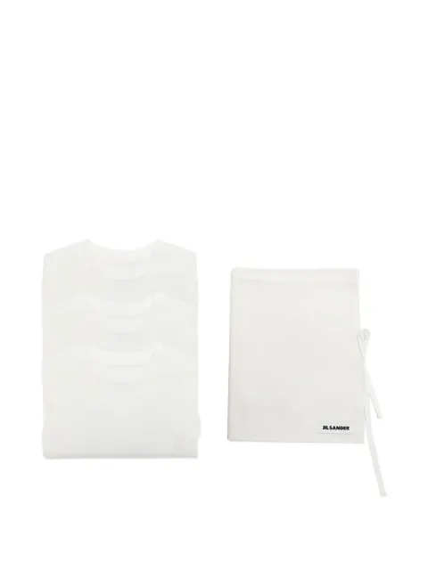 Jil Sander embroidered-monogram three-pack T-shirts White J22GC0272J45048