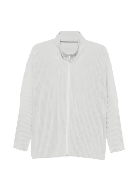 Homme Plissé Issey Miyake plissé zip-up shirt Grey HP67JL54011