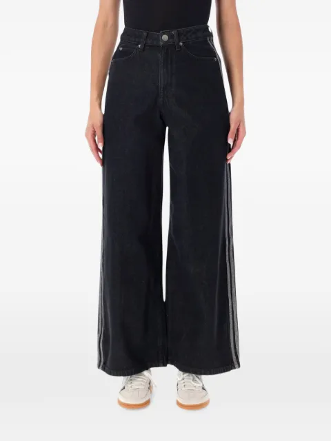 adidas side-stripe wide-leg jeans Black KQ6469