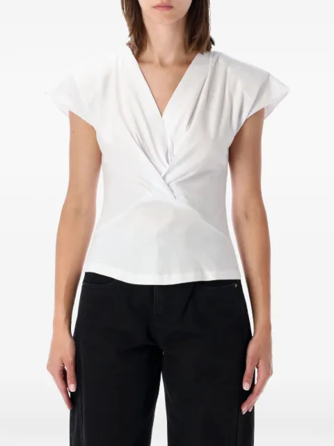 ISABEL MARANT Nadrine twist-detail T-shirt White TS0341FAA1N41I