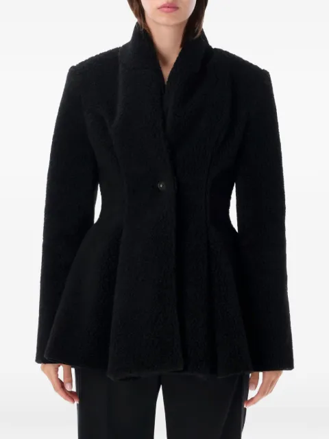 Stella McCartney fleece-texture flared jacket Black 6801553IU931