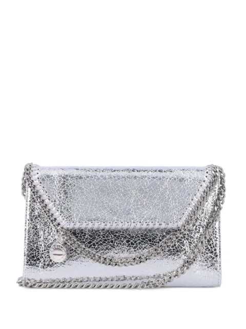Stella McCartney Falabella cracked-effect shoulder bag Silver 581238WP0587