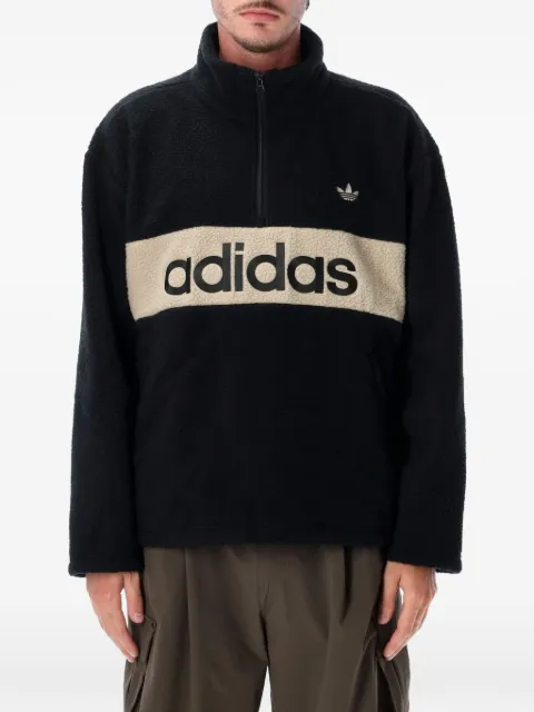 adidas fleece quarter-zip sweatshirt Black KG9164