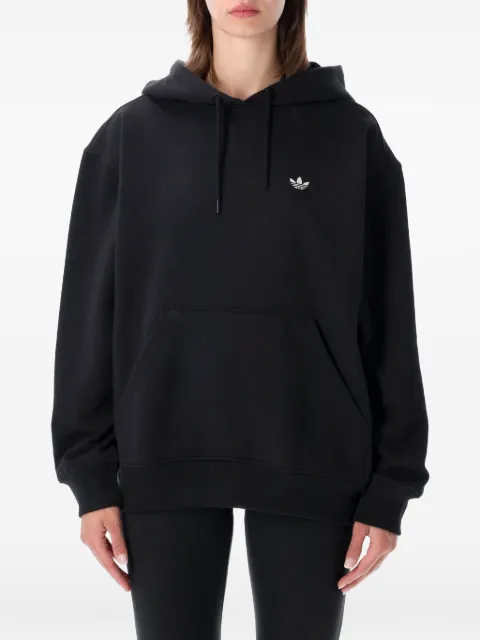 adidas logo-embroidered pouch-pocket hoodie Black KS4828