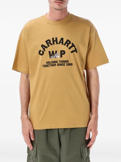 Carhartt WIP Column logo-print short-sleeve T-shirt Yellow I037542