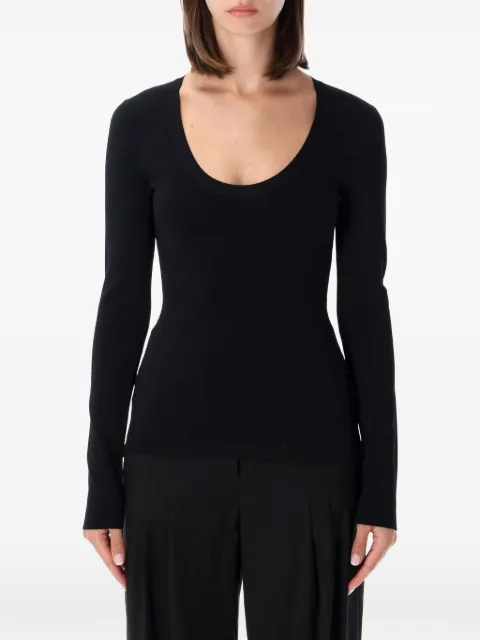 Stella McCartney scoop-neck long-sleeve top Black 6K12553S2656