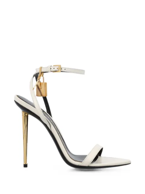 TOM FORD lock-pendant stiletto-heel sandals Neutrals W2272LKD002P