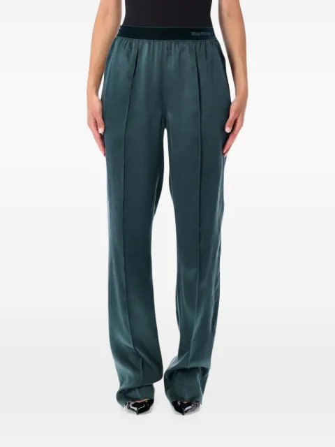 TOM FORD peach-feel silk satin pj pants Green PAW683FAX1720