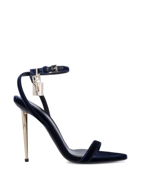 TOM FORD velvet padlock pointy naked sandals Blue W2272TVE001P