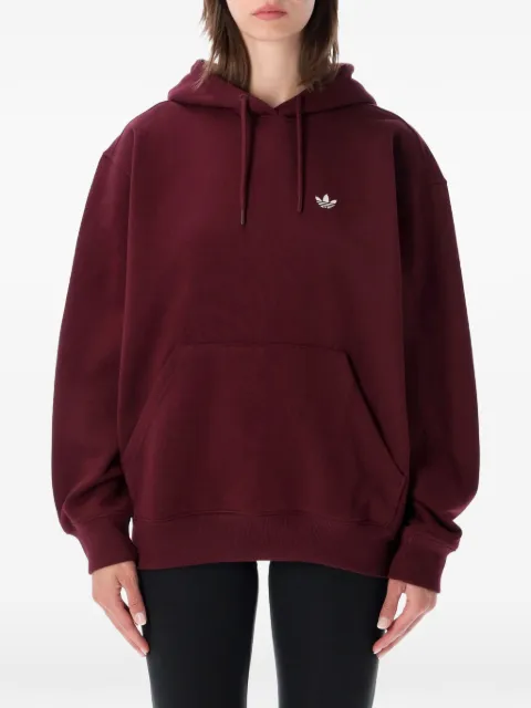 adidas logo-embroidered pouch-pocket hoodie Red KT2274
